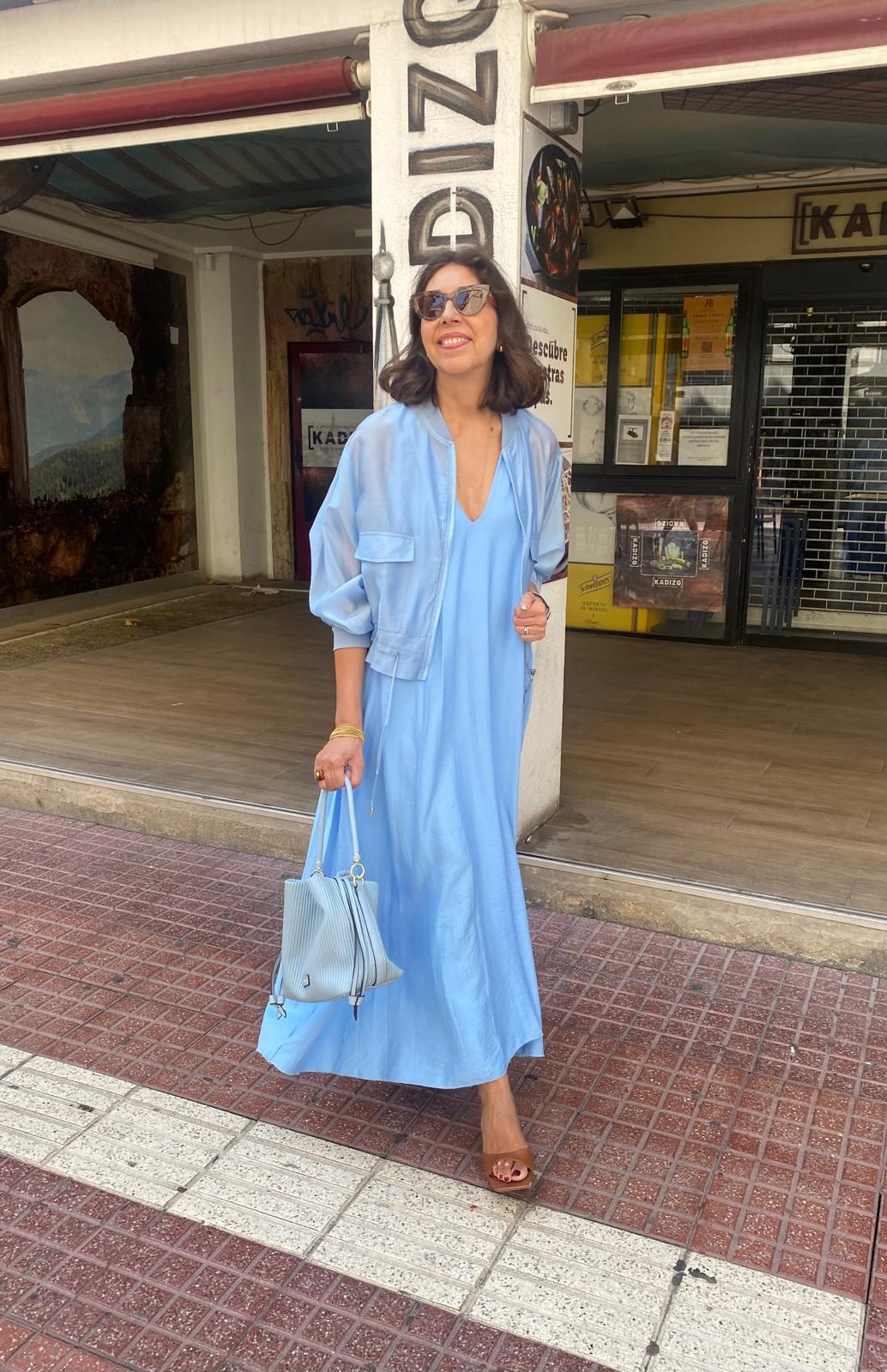 Vestido plisado tirantes con escote pico DONDOLA