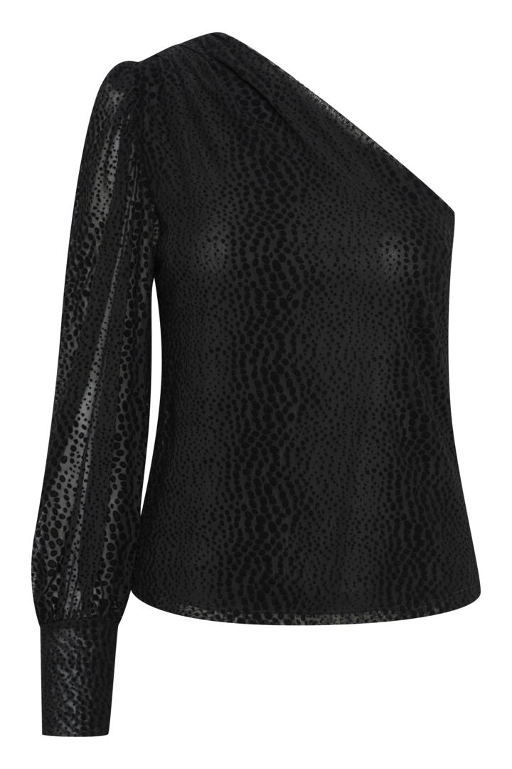 Blusa negra hombro descubierto “IhMelina” ICHI