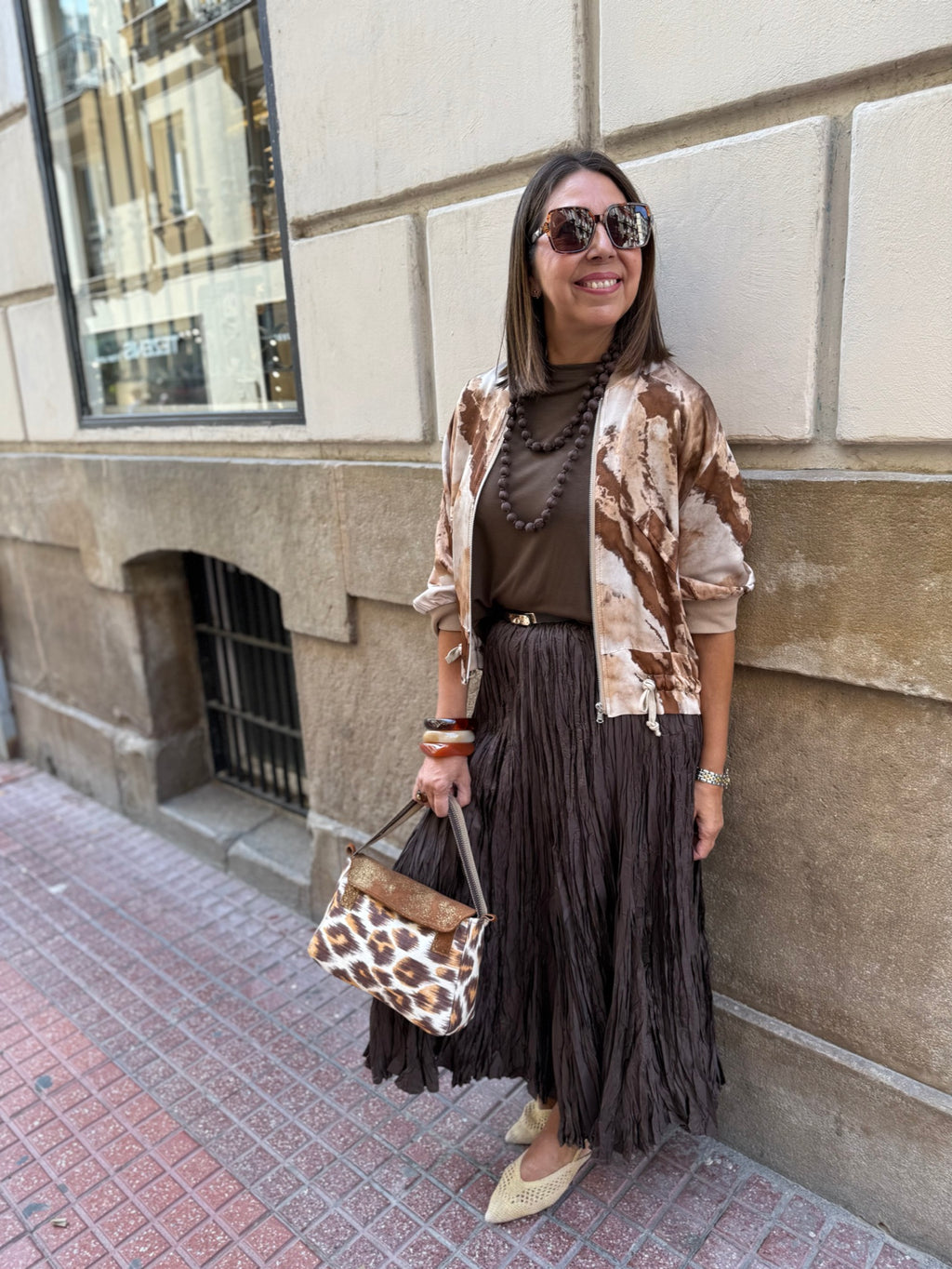 Falda arrugada cintura elástica viscosa DONDOLA