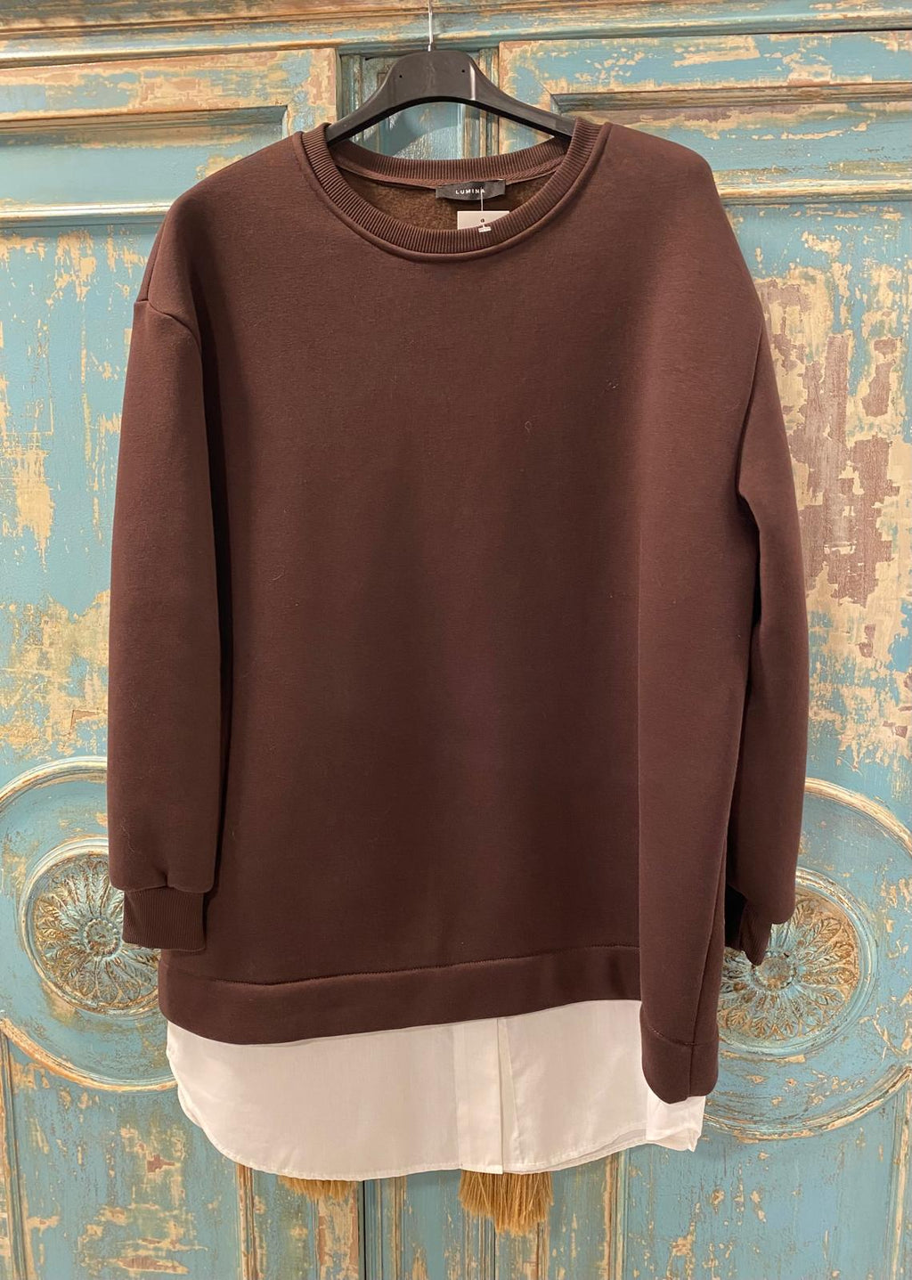 Sudadera larga faldón blanco DONDOLA