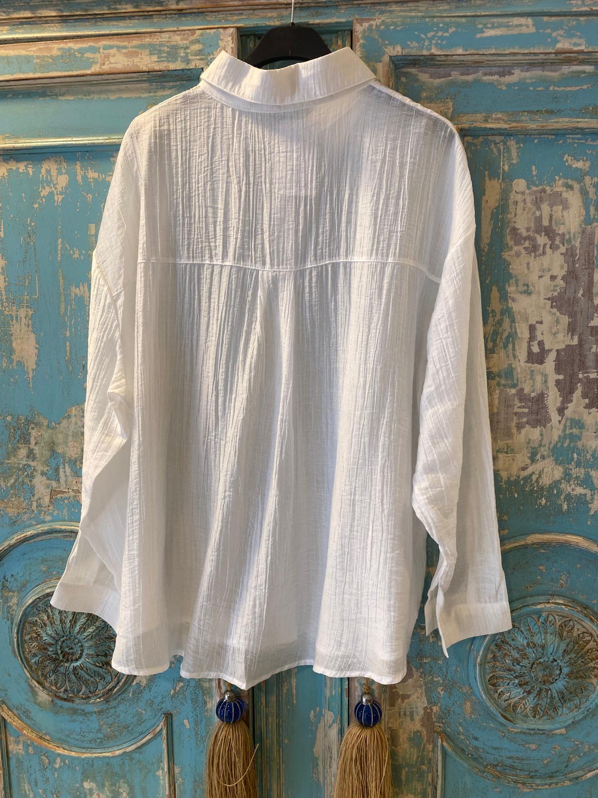 Camisa blanca efecto lúrex DONDOLA