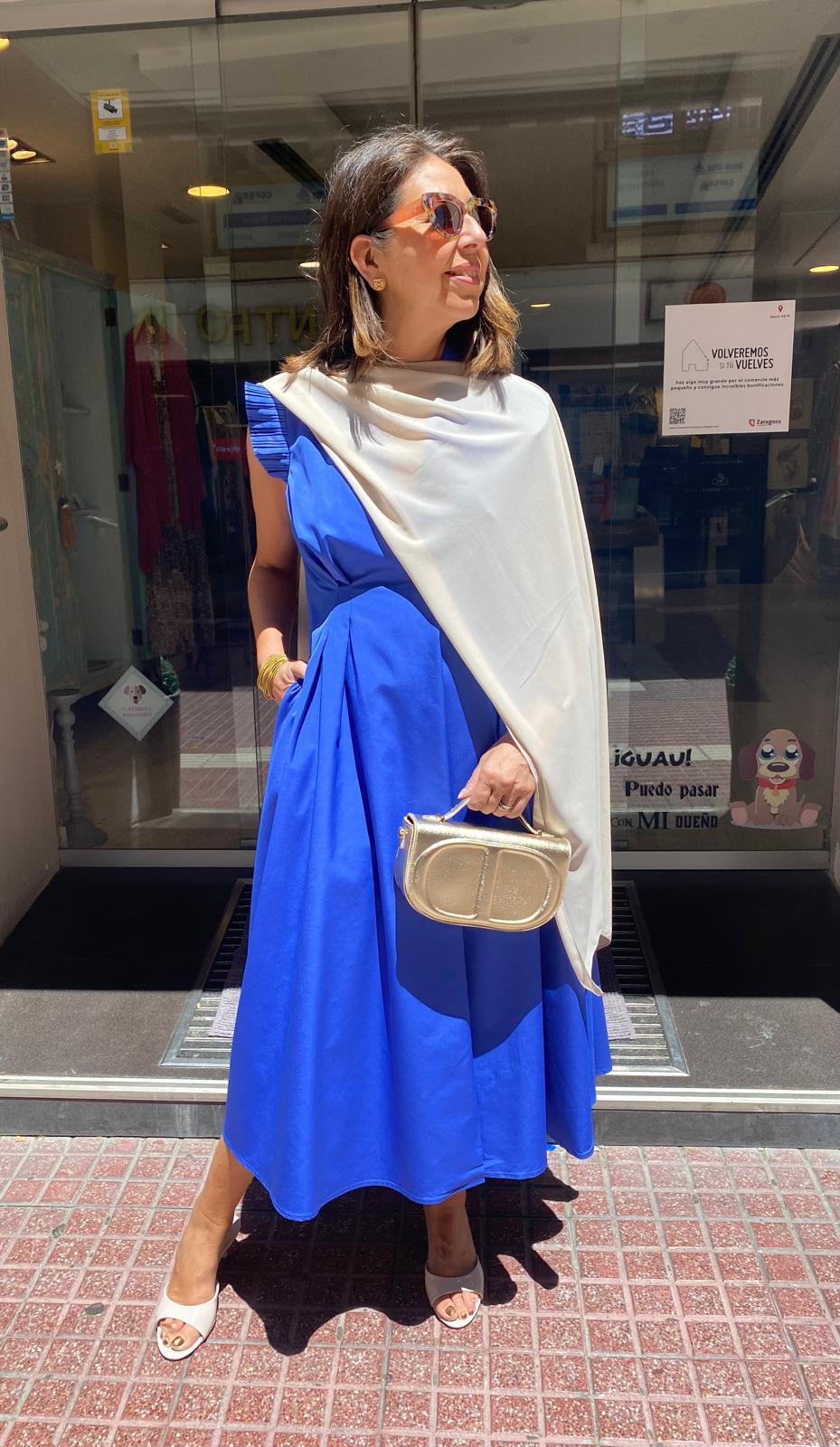 Vestido solapas botón detalle mangas DONDOLA