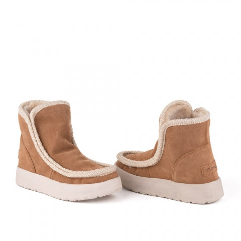 Botín piel serraje color cuero “Yumas”