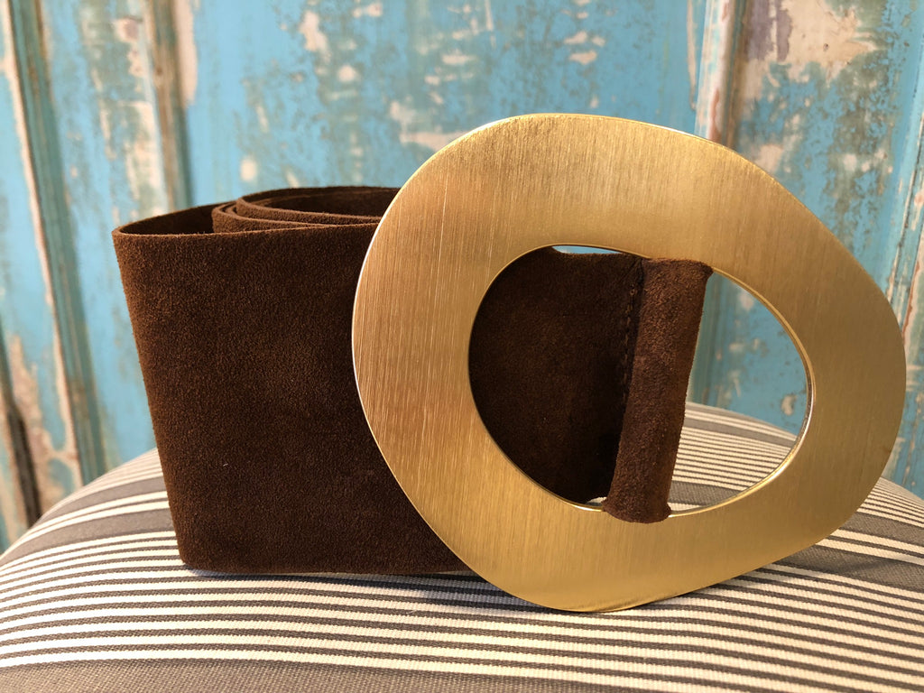 Cinturón piel hebilla dorada Dondola