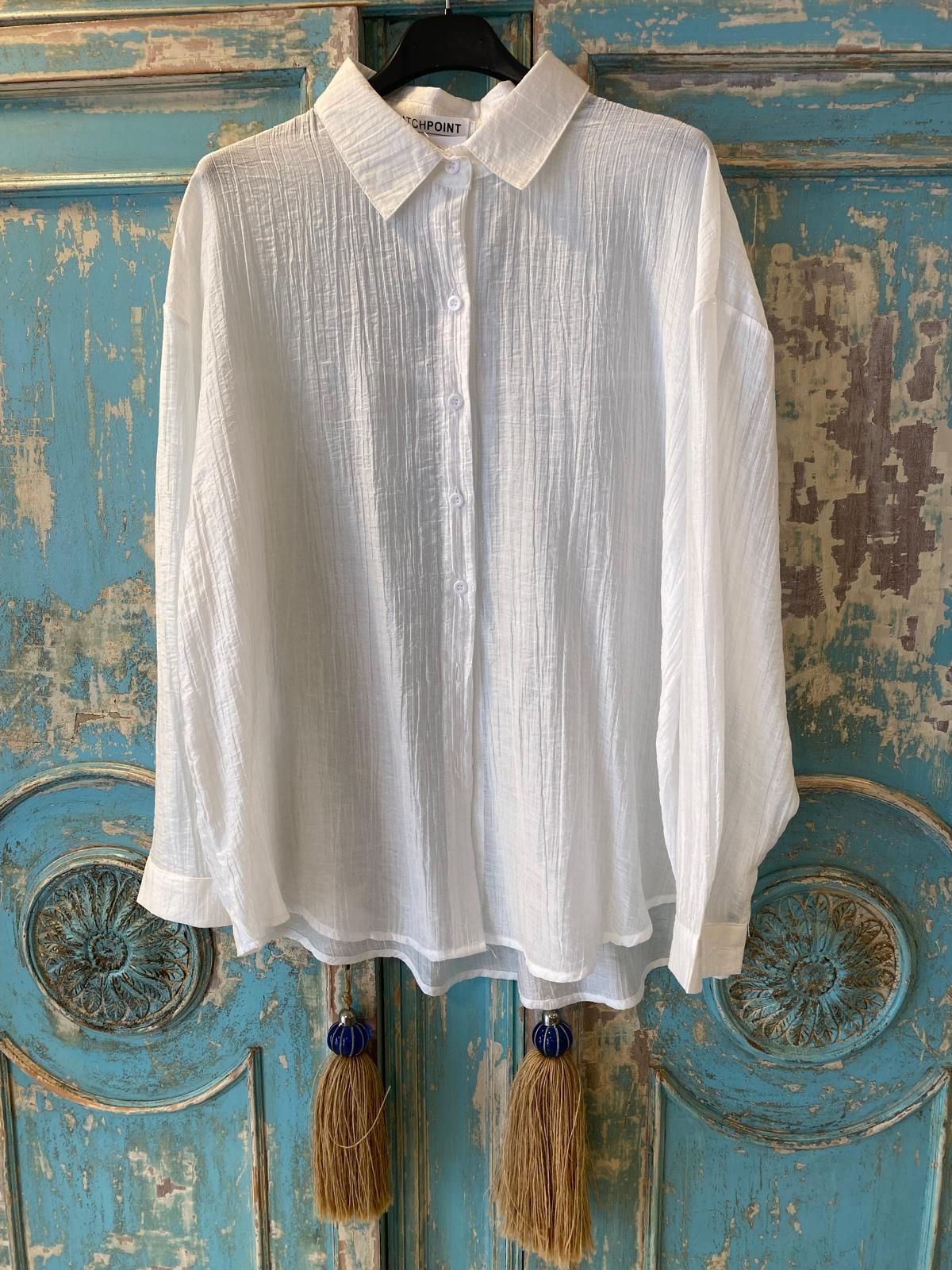 Camisa blanca efecto lúrex DONDOLA
