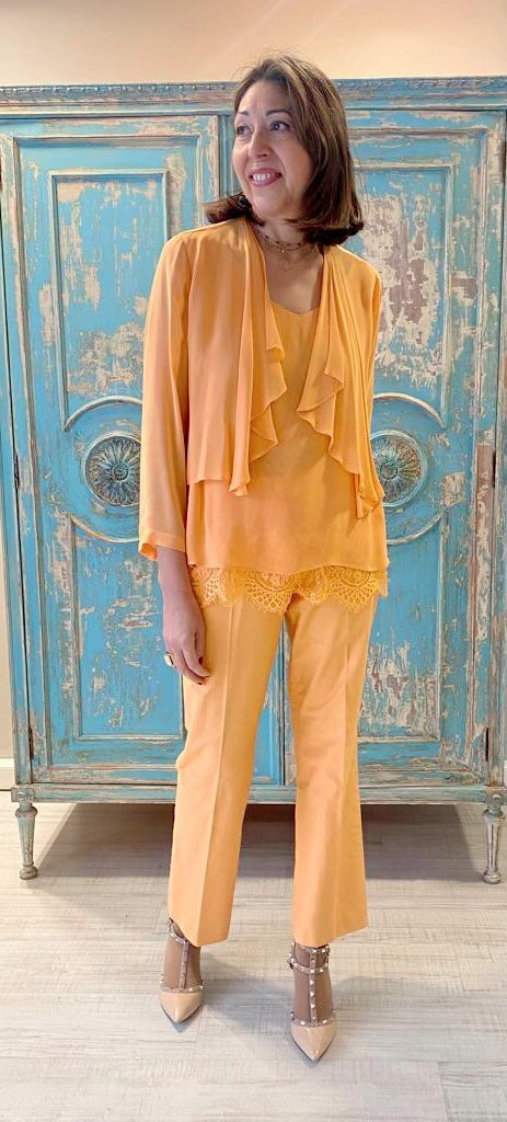 Pantalón seda salvaje naranja “Diana Gallesi”