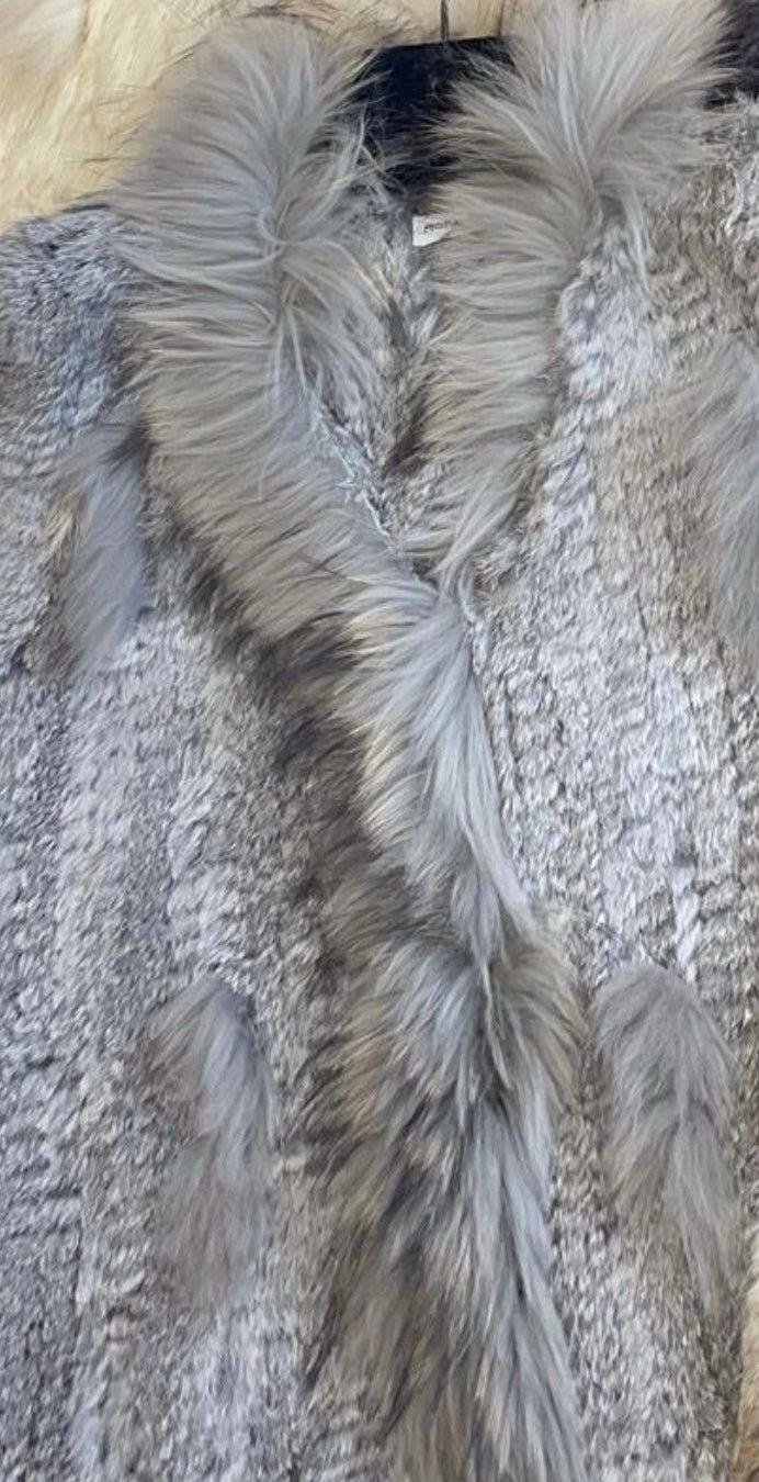 Chaleco pelo natural conejo y zorro DONDOLA