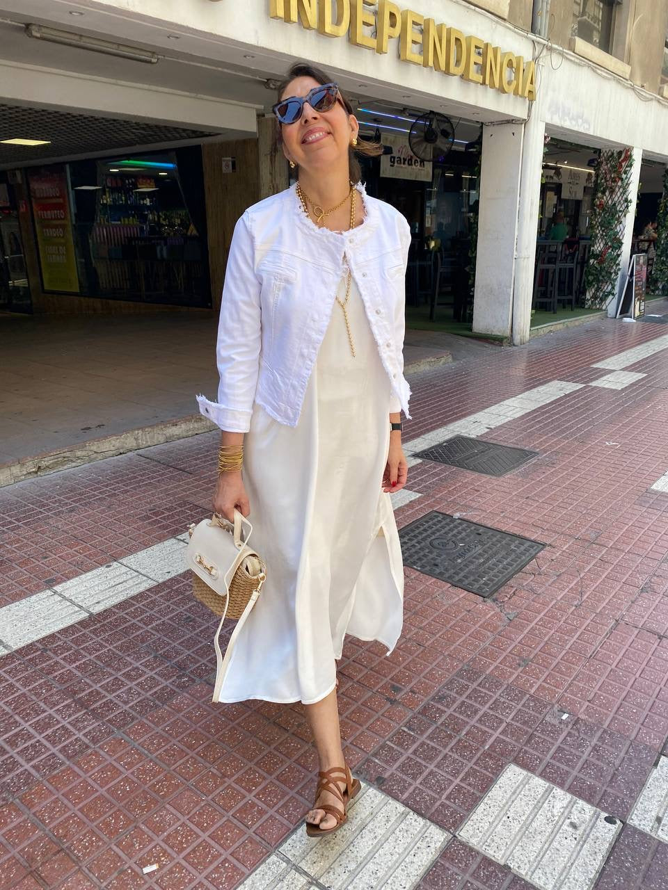 Vestido satinado manga sisa acabados rib DONDOLA