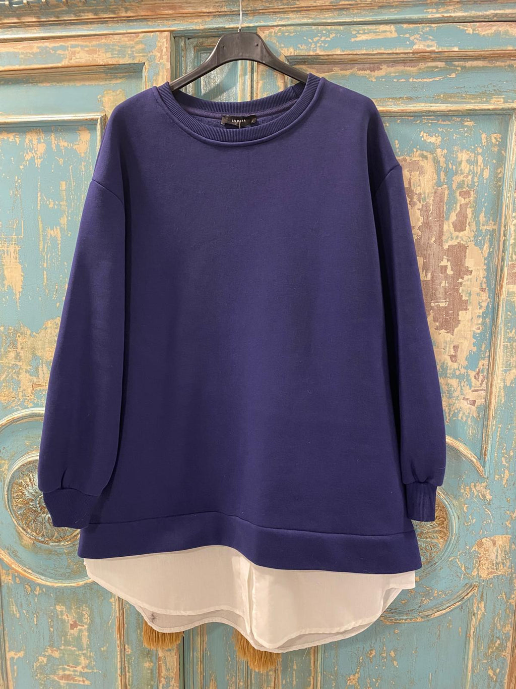 Sudadera larga faldón blanco DONDOLA