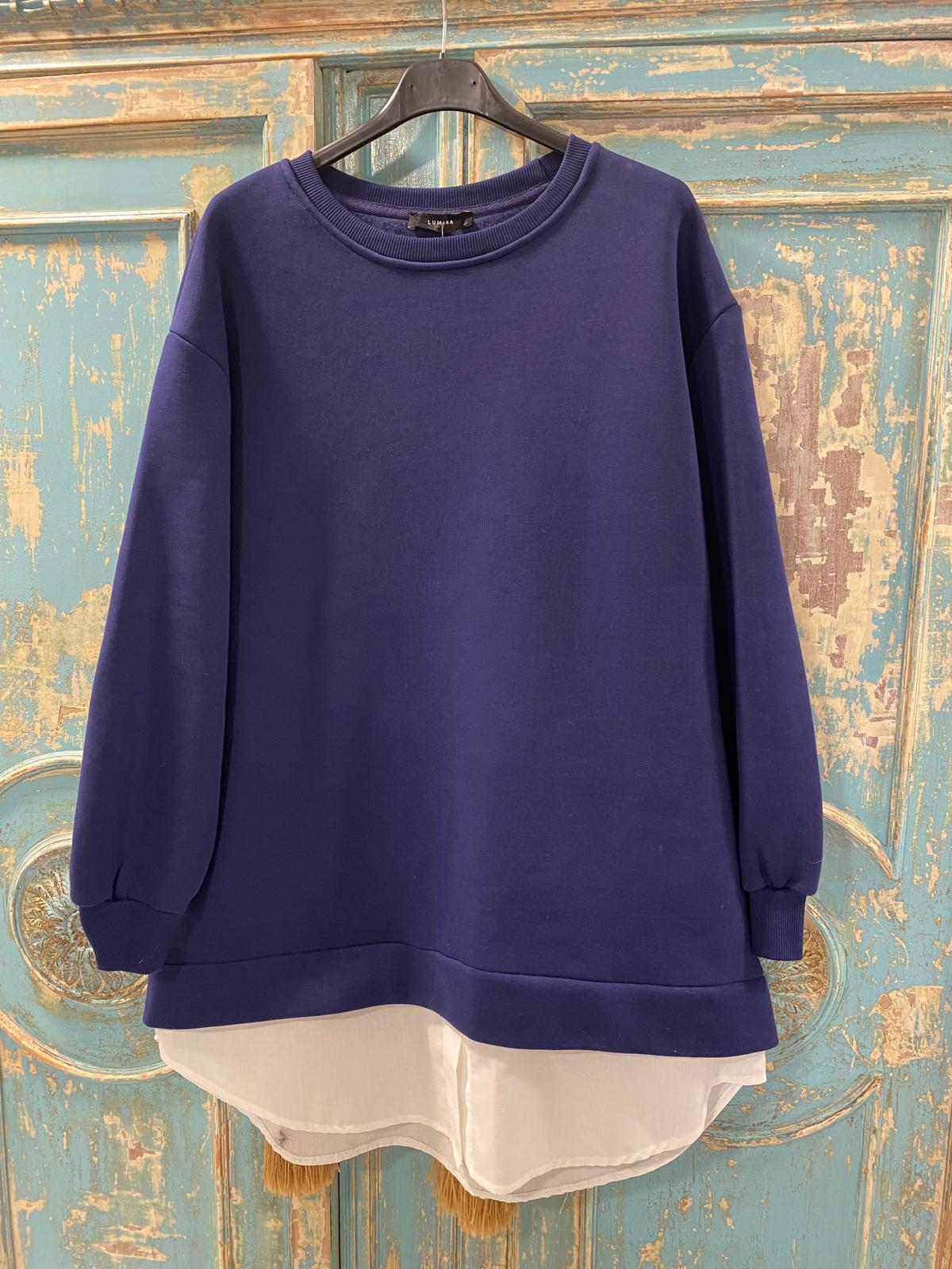 Sudadera larga faldón blanco DONDOLA