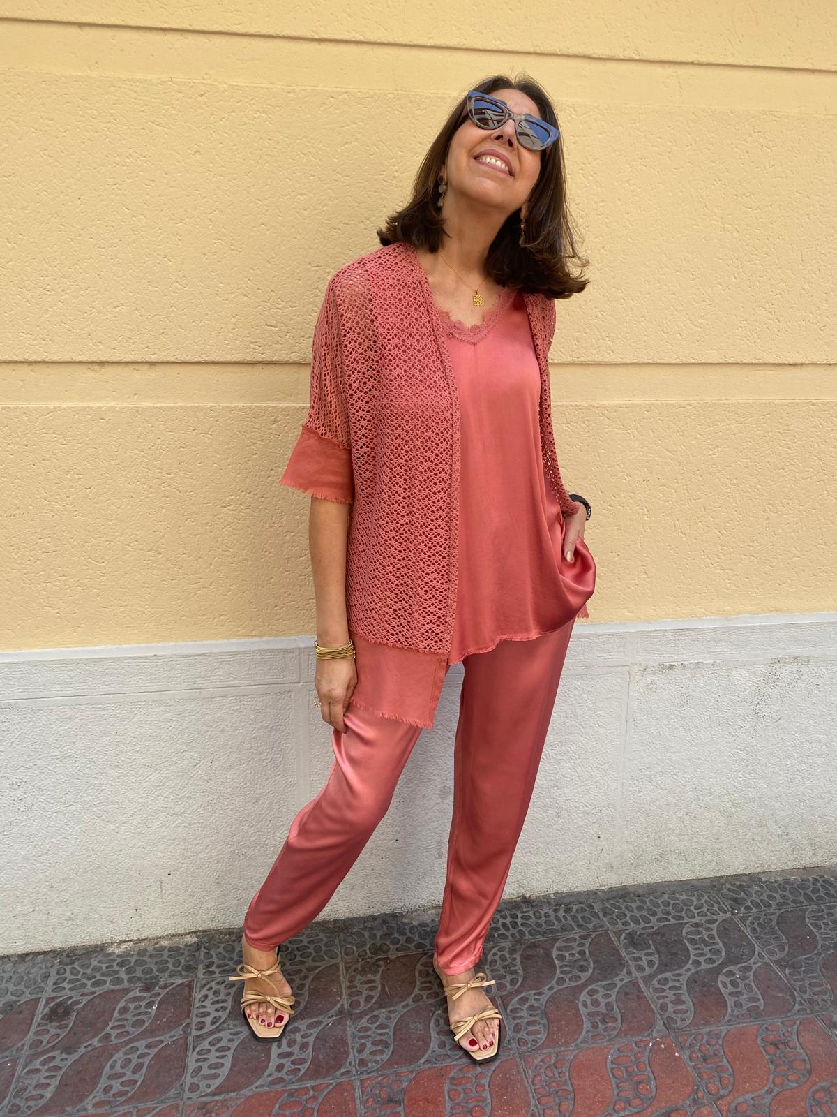 Pantalón satinado elástico cintura DONDOLA