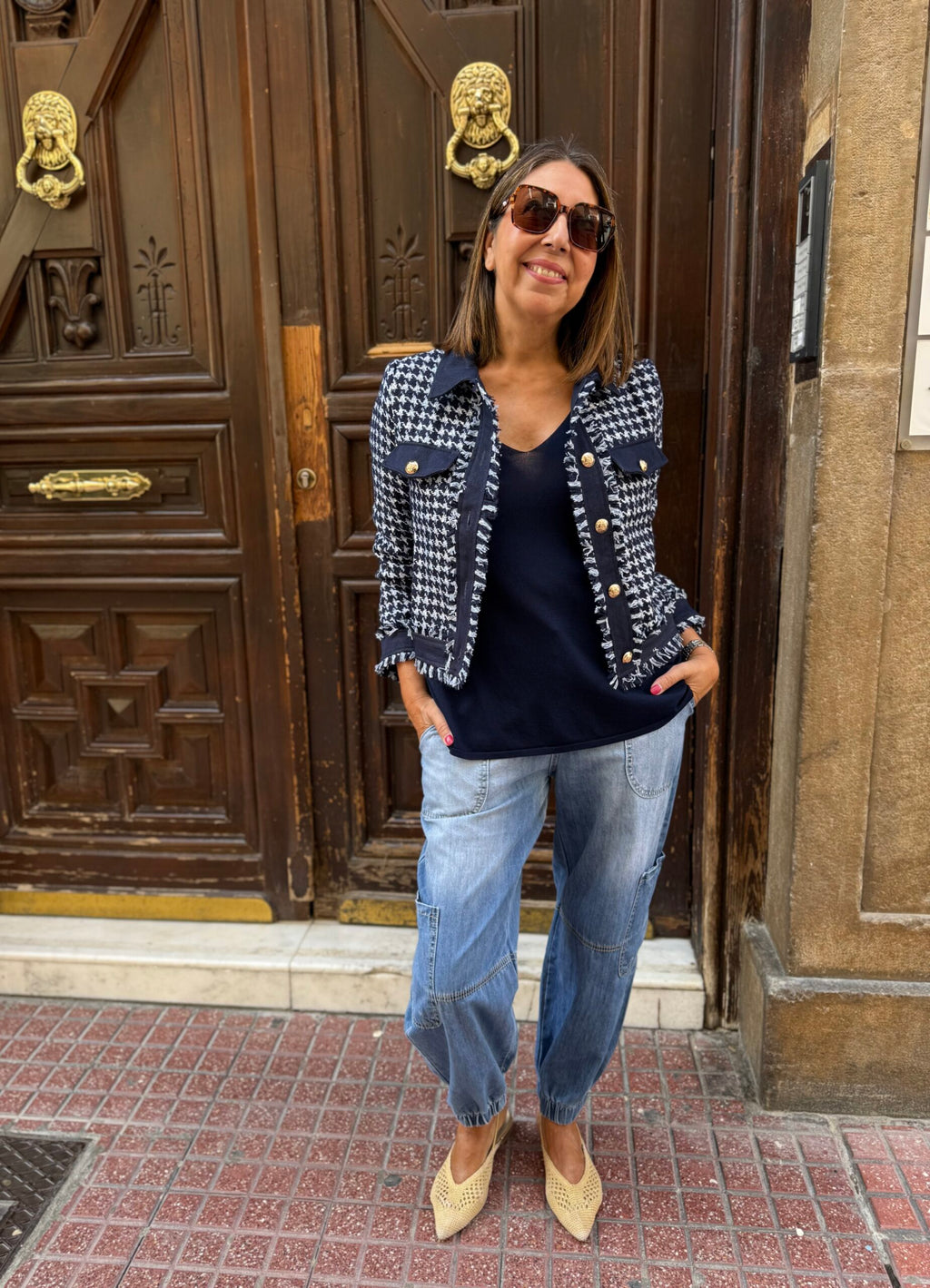 Chaqueta tweed pata de gallo marino DONDOLA