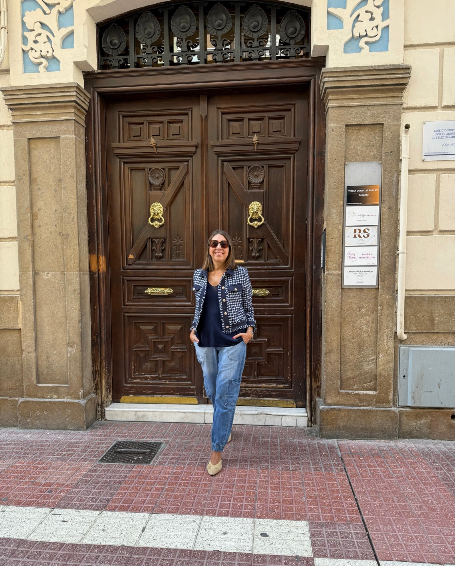 Chaqueta tweed pata de gallo marino DONDOLA