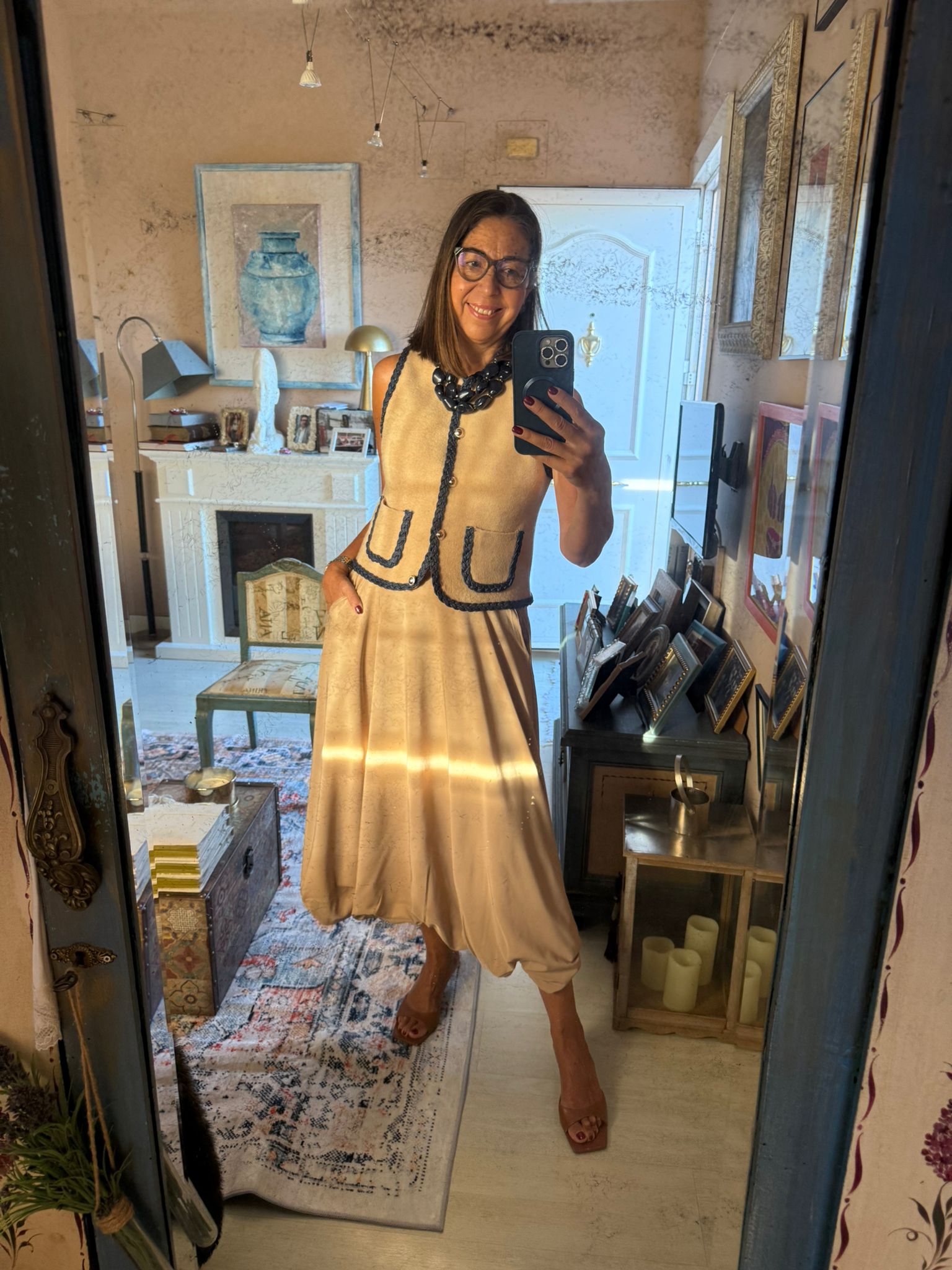 Chaleco punto acabados denim trenzado DONDOLA