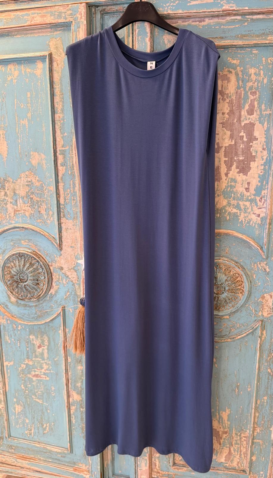 Vestido punto básico corte recto efecto hombrera DONDOLA