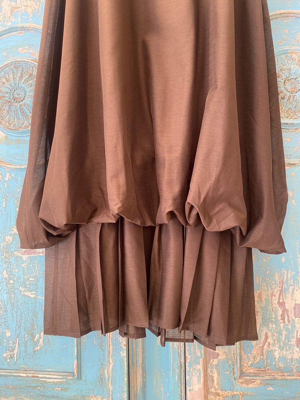 Vestido acabado efecto globo y plisado DONDOLA