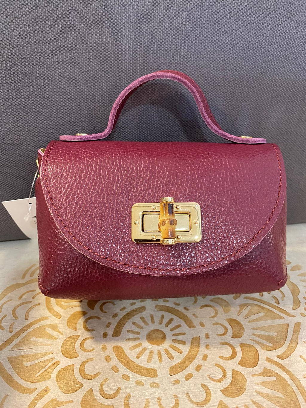 Bolso piel tamaño mini cadena metálica dorada DONDOLA