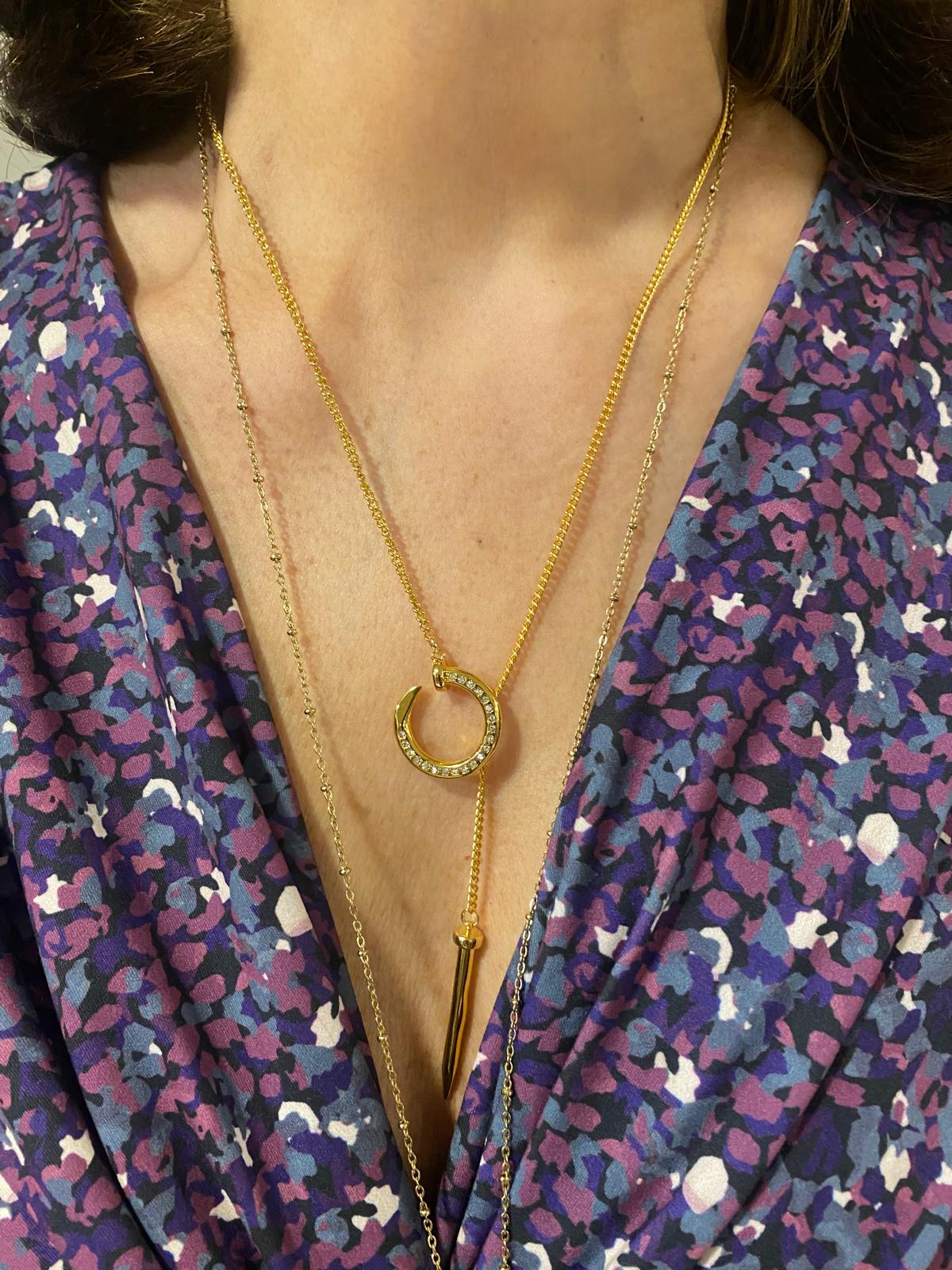 Collar acero dorado clavo DONDOLA