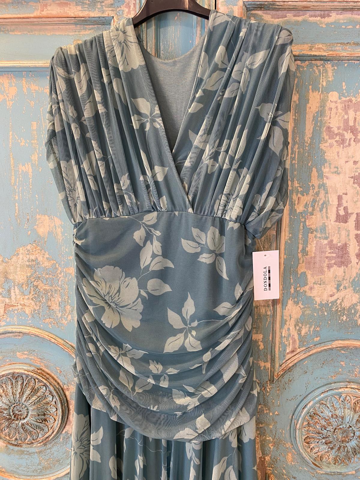 Vestido tul estampado floral escote pico DONDOLA