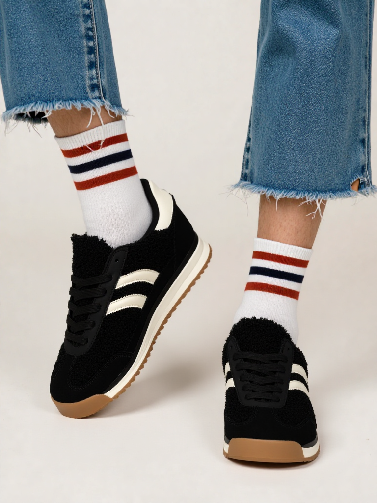 Deportivas Retro Textura Bouclé