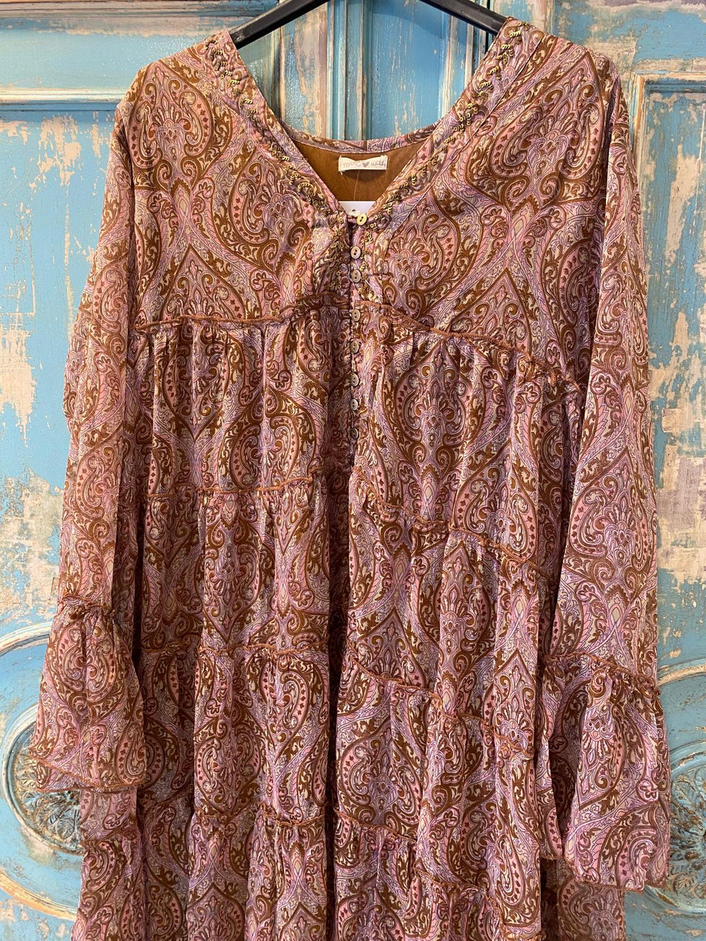 Vestido boho paneles estampado cachemires DONDOLA