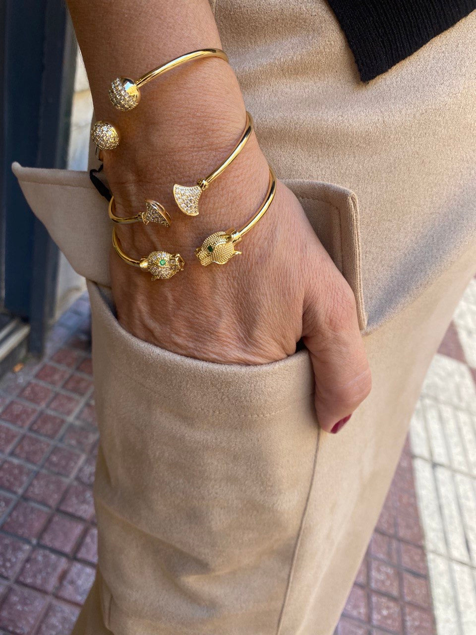 Pulsera tipo esclava esferas brillos ALIBEY