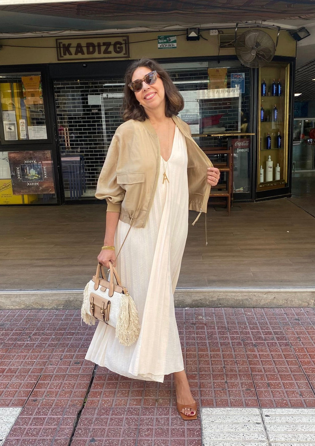 Vestido plisado tirantes con escote pico DONDOLA