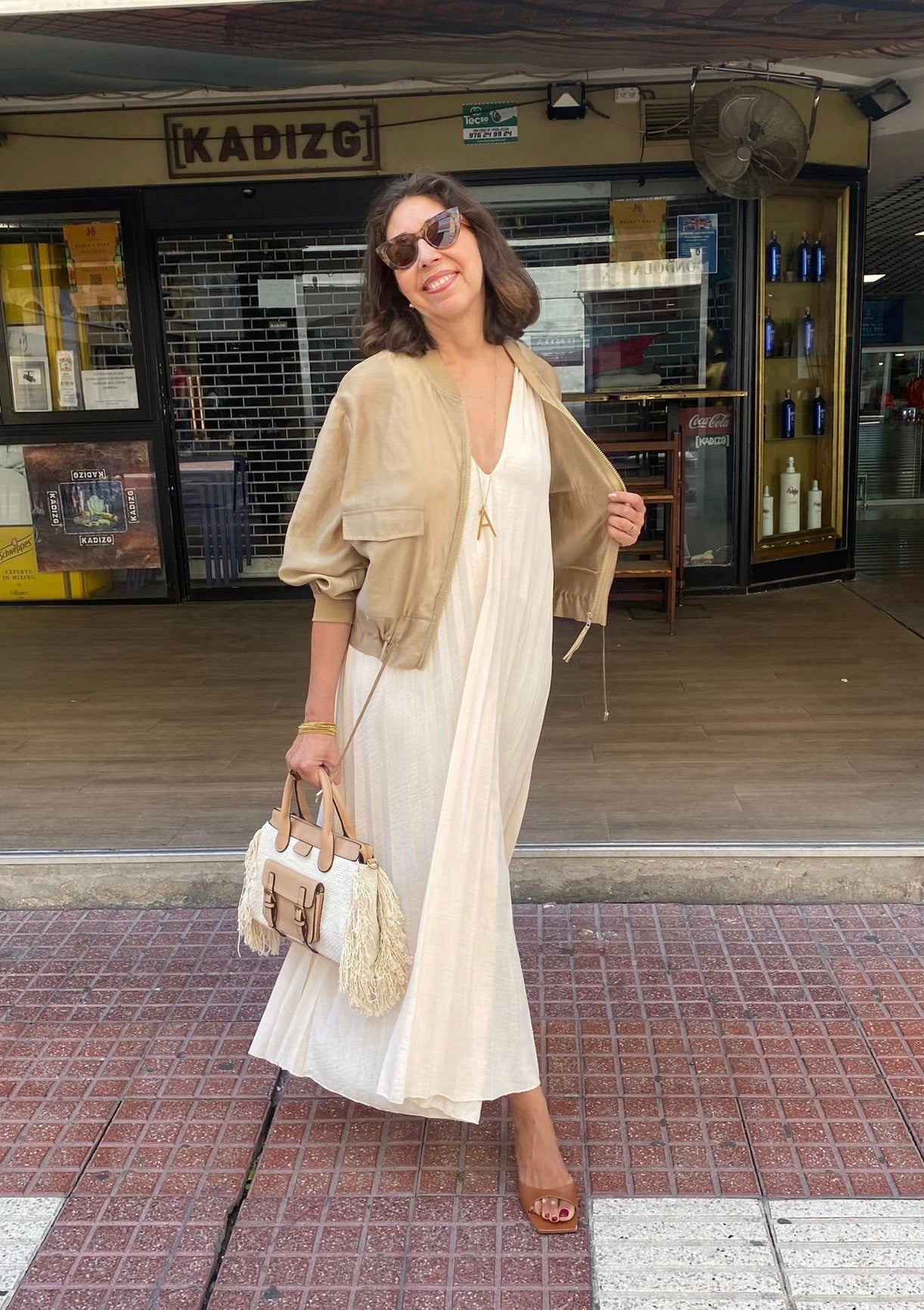 Vestido plisado tirantes con escote pico DONDOLA