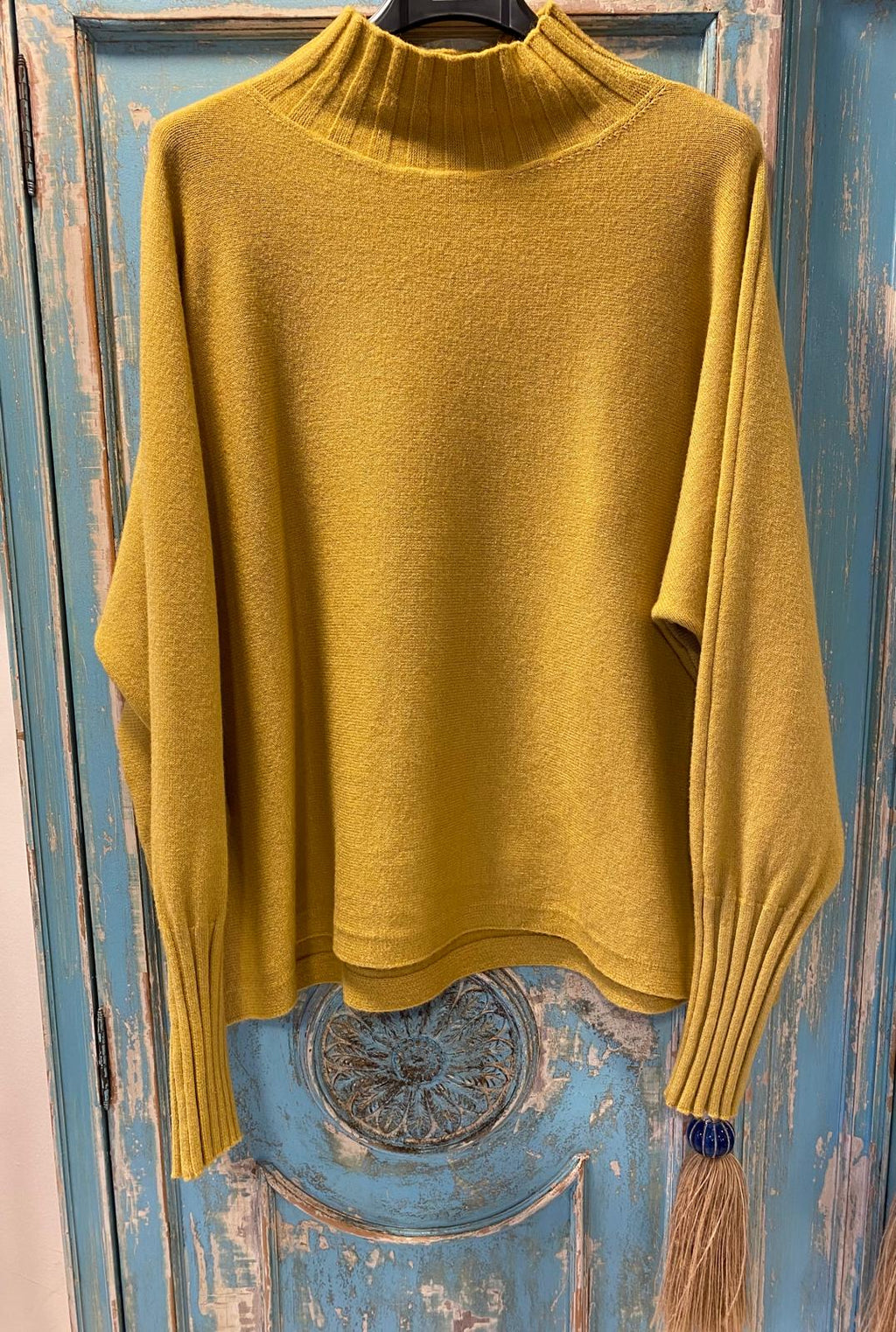 Jersey mostaza cuello perkins acanalado DONDOLA