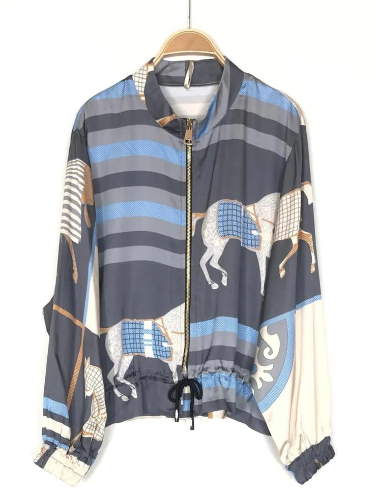 Falda satinada geométricos y caballos DONDOLA