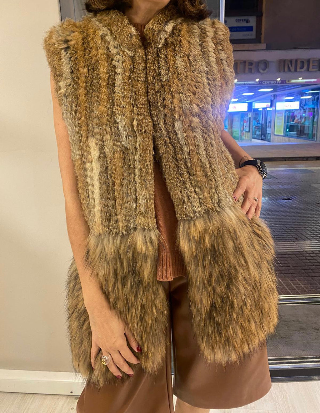 Chaleco pelo natural zorro trenzado DONDOLA