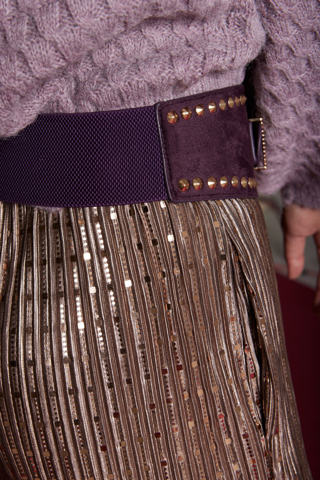 Cinturón fajín de tachas doble hebilla “MEISÏE”