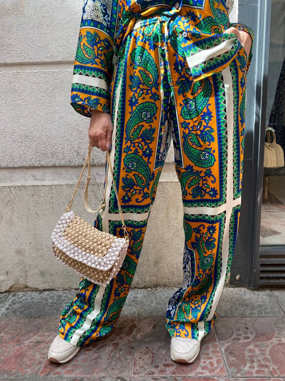 Pantalón estampado verde/ azulón (conjunto pijamero) DONDOLA