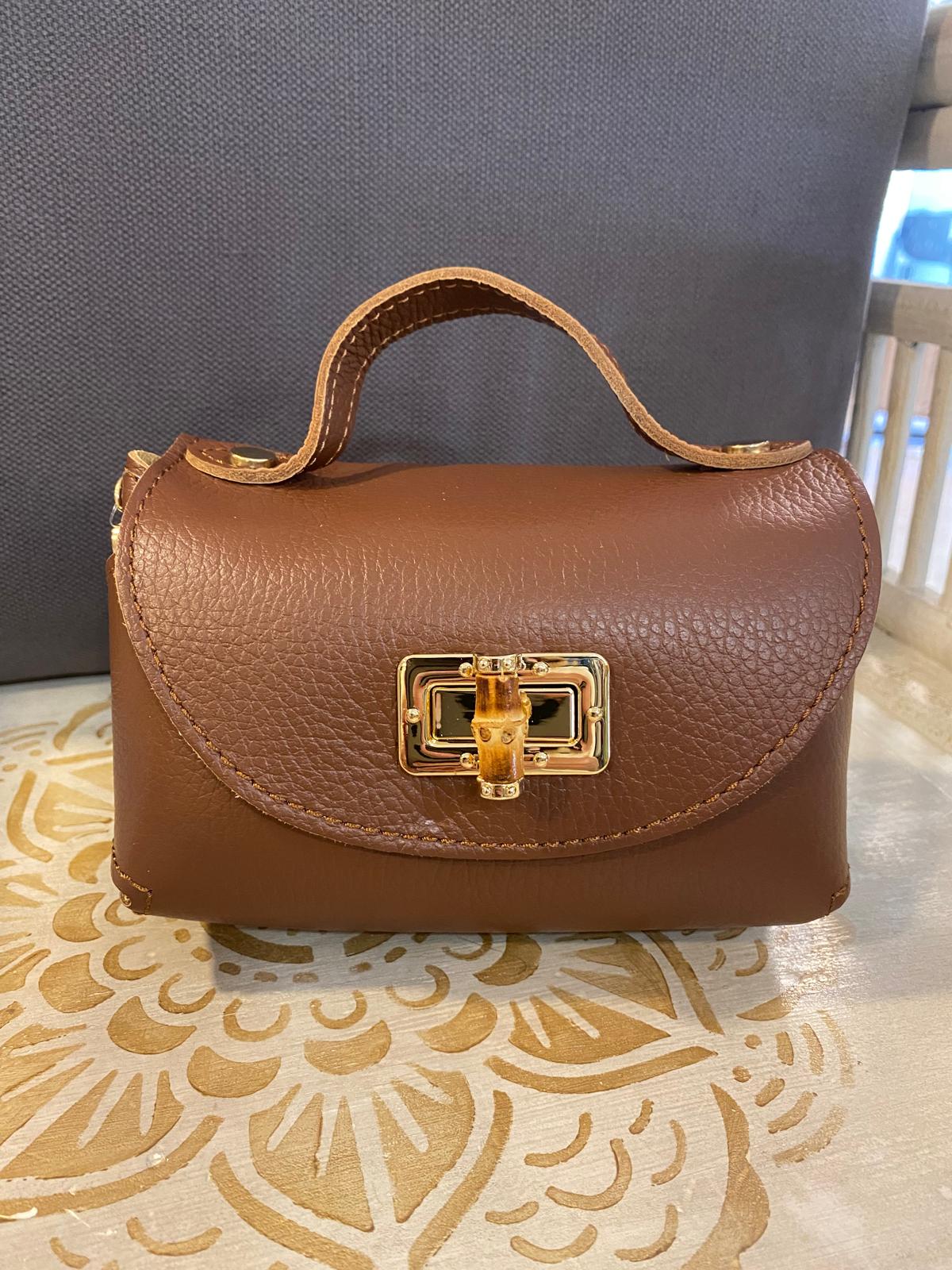 Bolso piel tamaño mini cadena metálica dorada DONDOLA