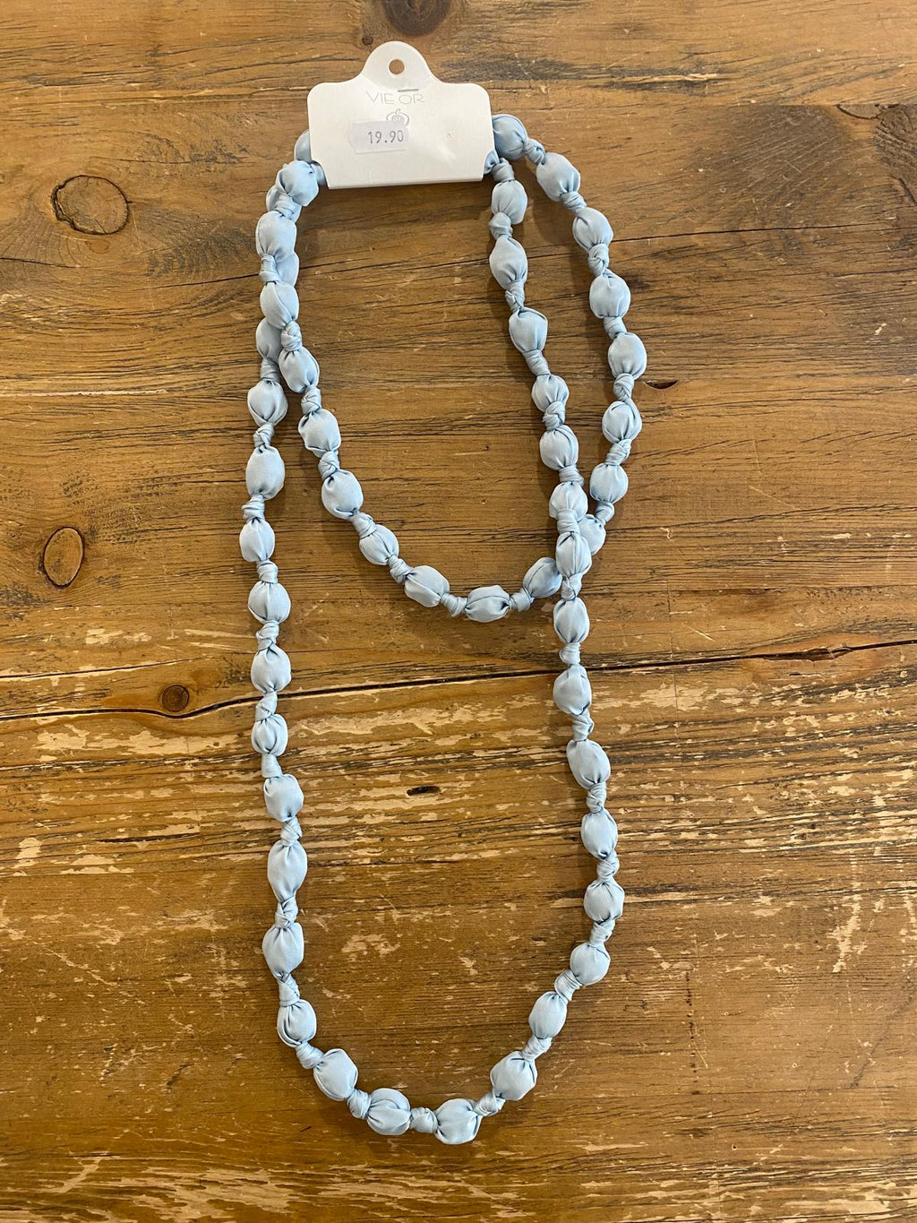 Collar largo bolitas de tela DONDOLA