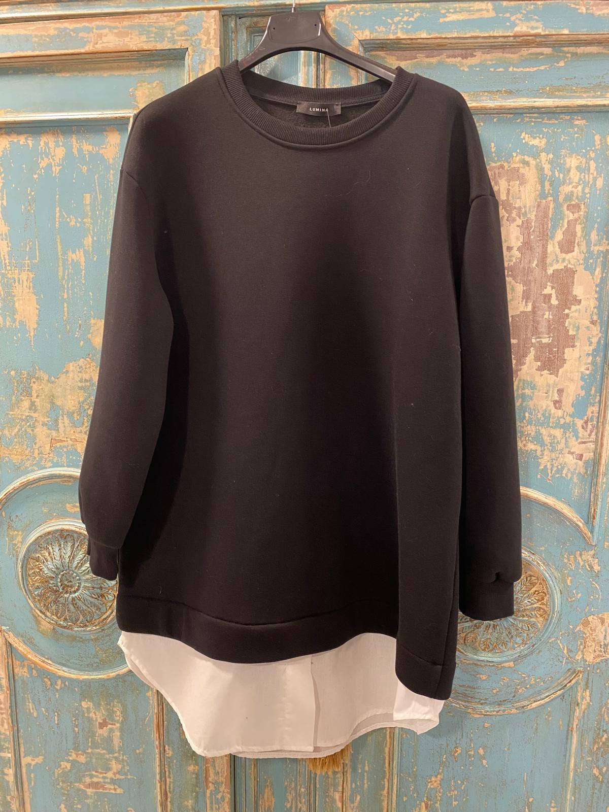 Sudadera larga faldón blanco DONDOLA