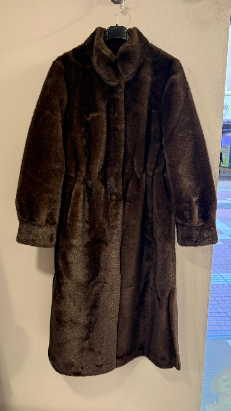 Abrigo Largo Efecto Visón Rasado Mujer - Pelo Premium Marrón | Dondola