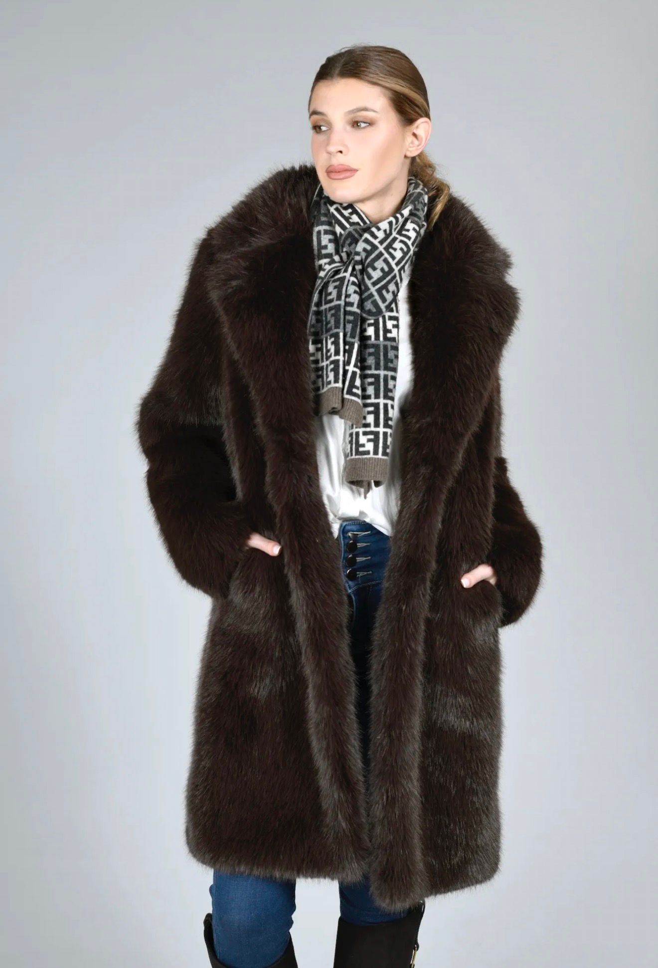 Abrigo Batín Efecto Visón Rasado Mujer - Pelo Premium con Cinturón | Dondola