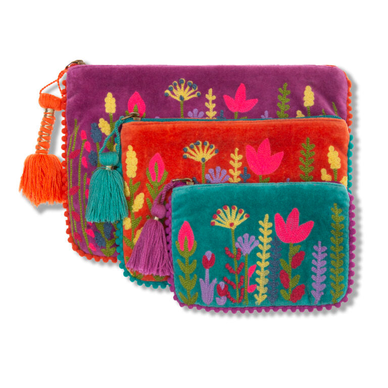 Bolsitas de terciopelo flores bordadas “Lisboa” ALIBEY