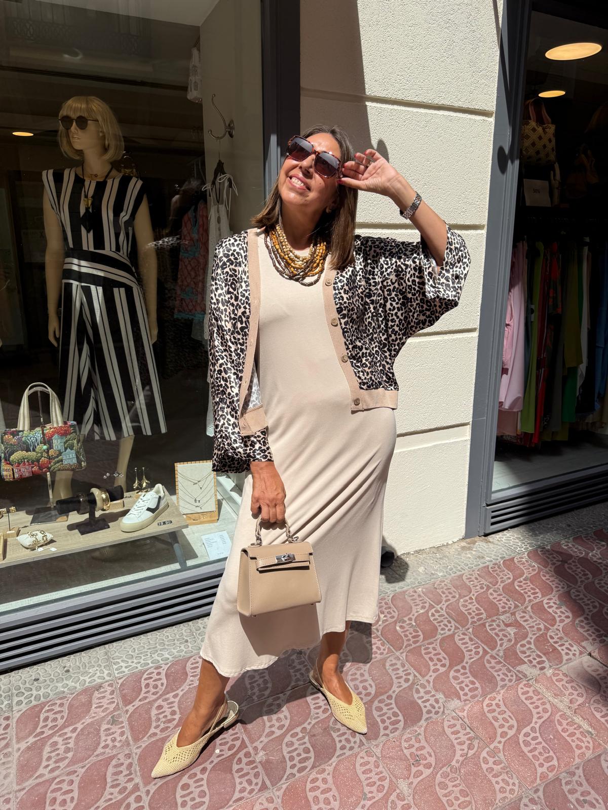 Bomber satinada animal print DONDOLA