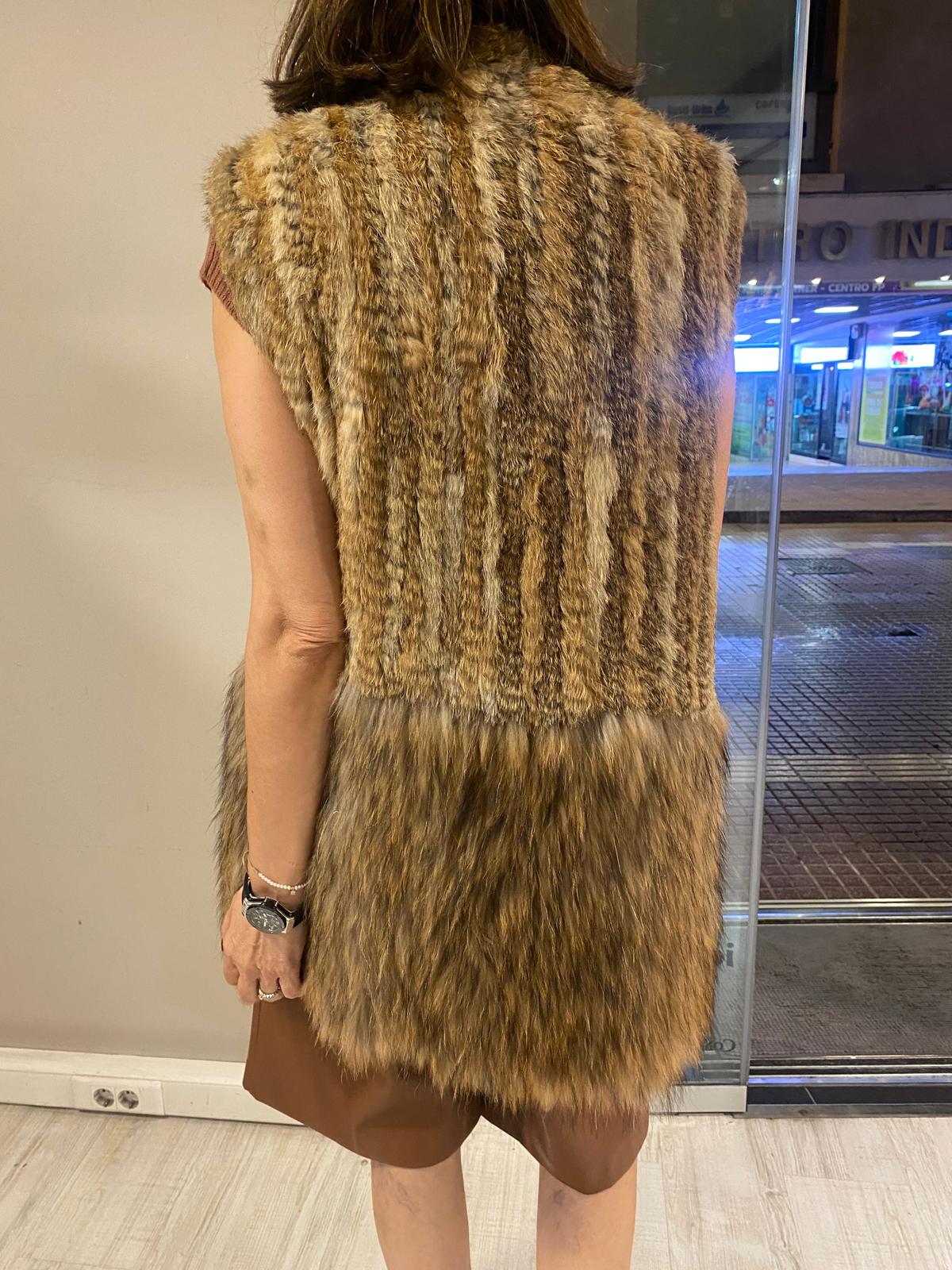 Chaleco pelo natural zorro trenzado DONDOLA