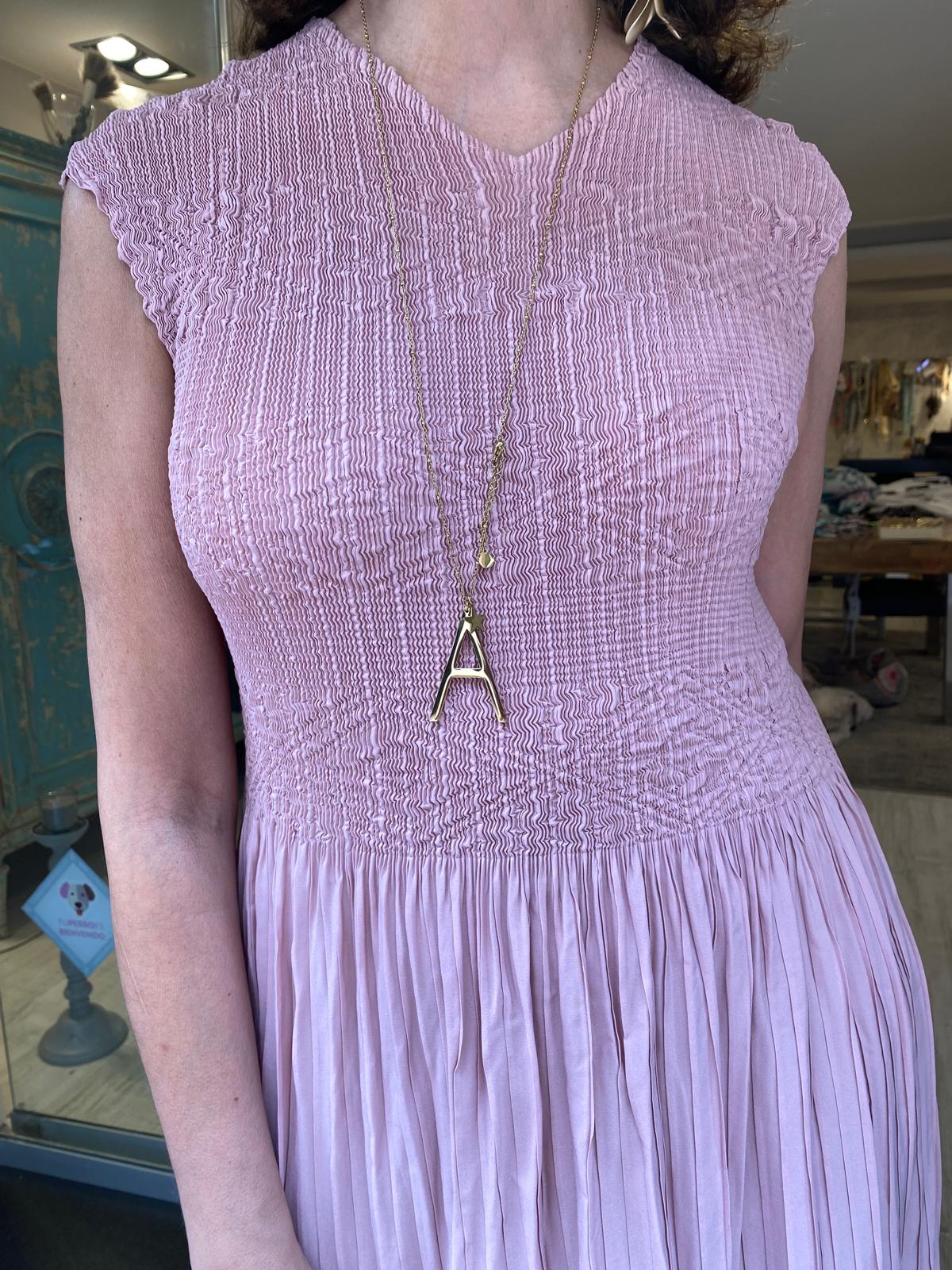 Vestido cuerpo nido abeja falda plisada DONDOLA