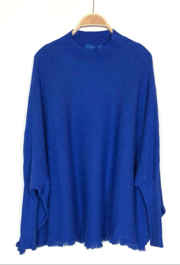 Jersey estilo capa bajo desflecado azul klein DONDOLA