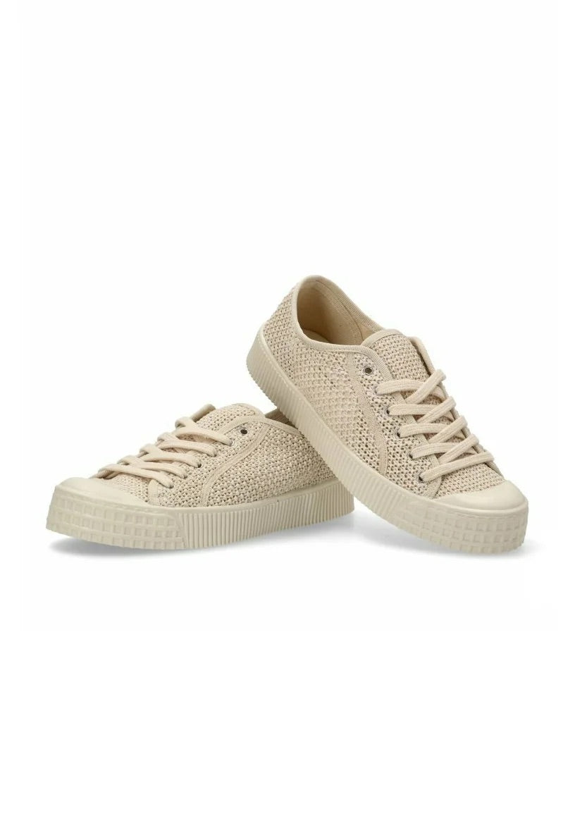 Deportivas beige tela de rejilla puntera engomada DONDOLA