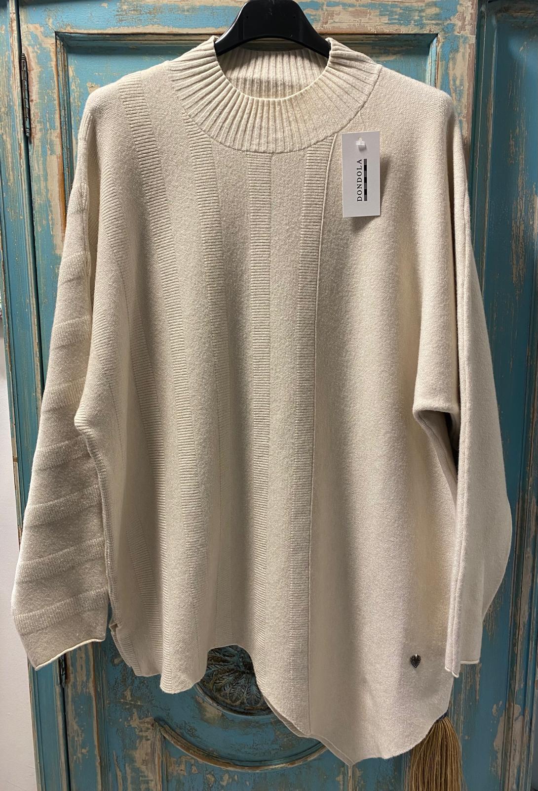 Jersey ancho bajo desigual detalle dibujo estriado DONDOLA