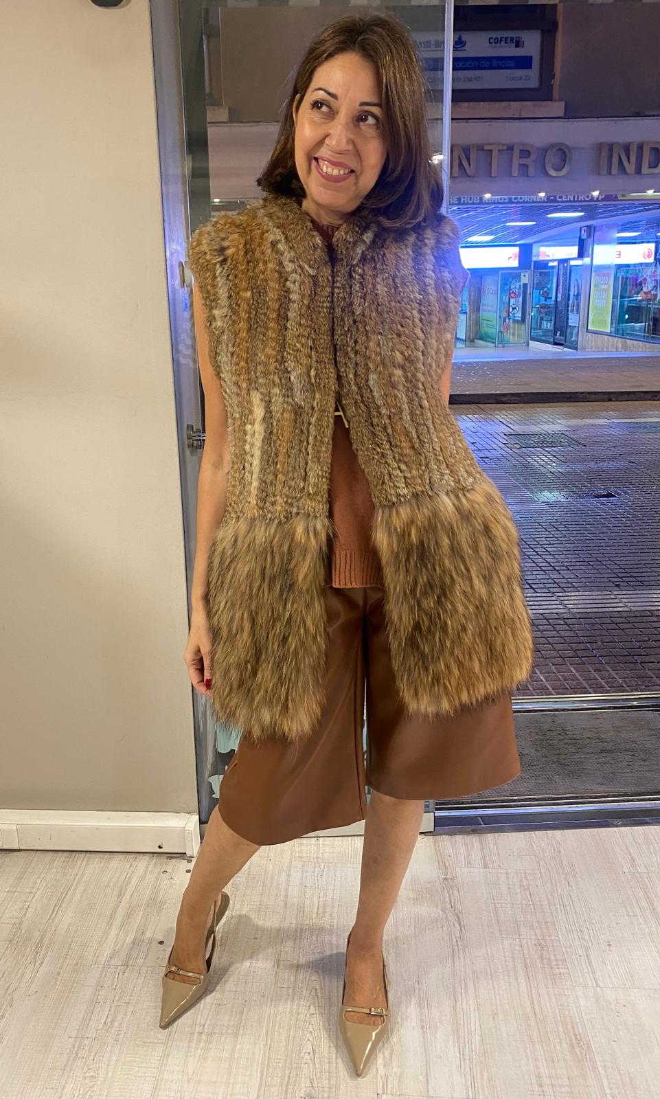 Chaleco pelo natural zorro trenzado DONDOLA