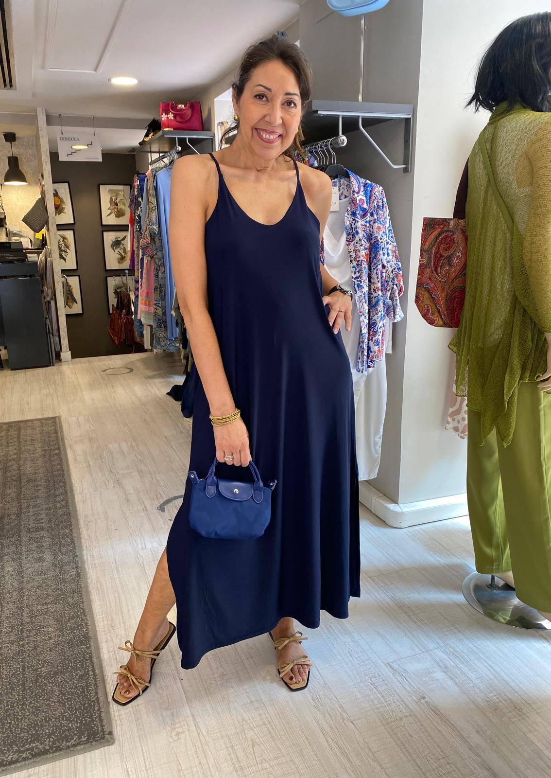 Vestido punto seda fría espalda nadadora DONDOLA