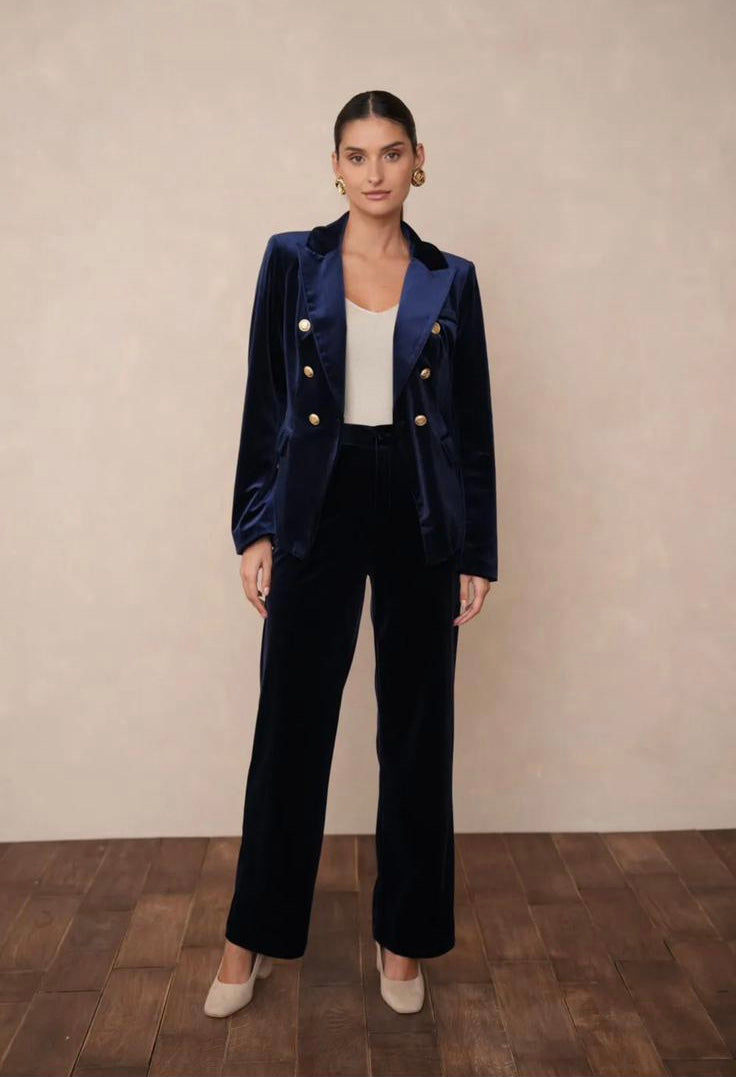 Blazer terciopelo cruzada botones dorados DONDOLA