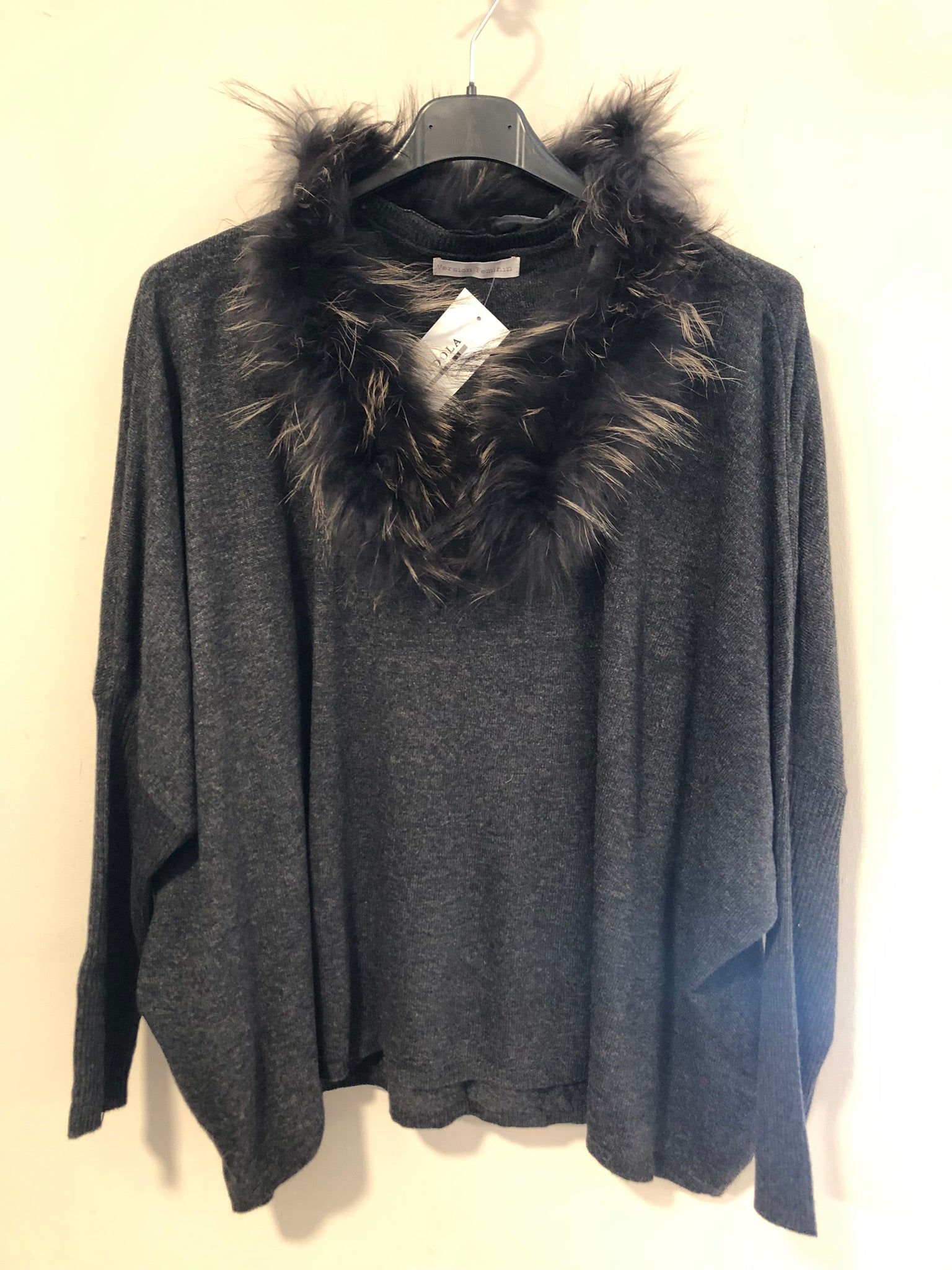 Jersey estilo poncho cuello pelo DONDOLA