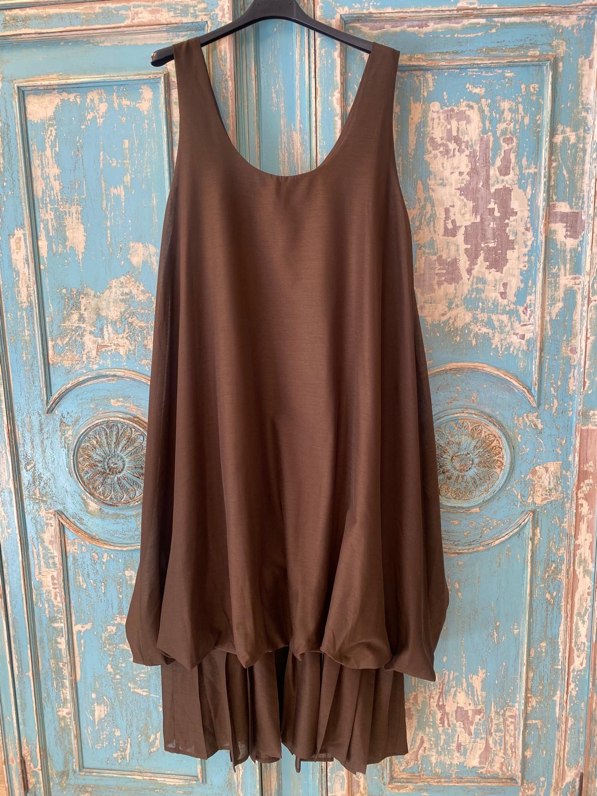 Vestido acabado efecto globo y plisado DONDOLA